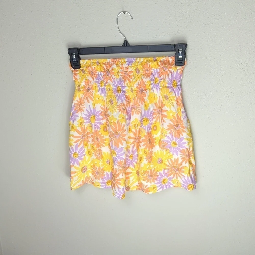 LSpace Oppsie Daisy Skirt Women's XS Floral Orange Golden 2